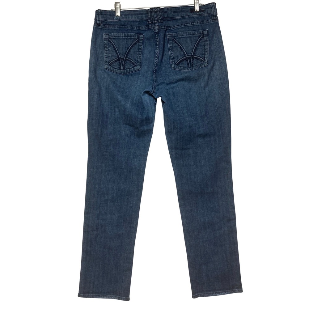 Kut from the Kloth Womens Size 12 Dark Wash Distressed Straight Leg Jeans Blue - Picture 3 of 16